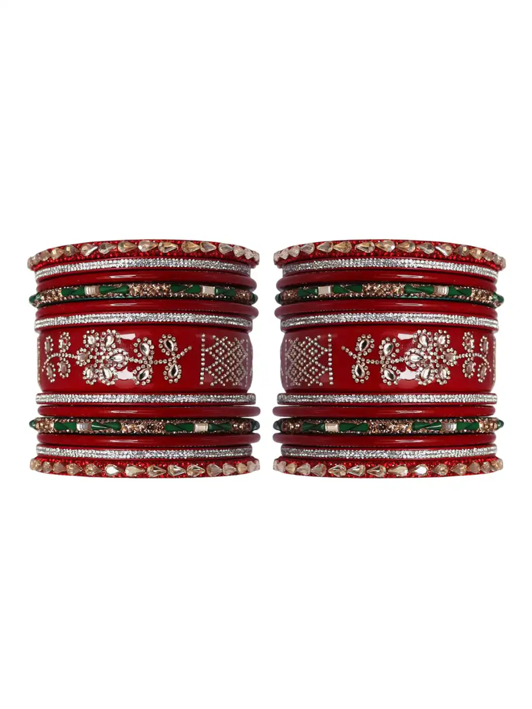 Buy TAJ BRIDAL STORE Set Of 26 Rajasthani Lac Bridal Chura Bangles