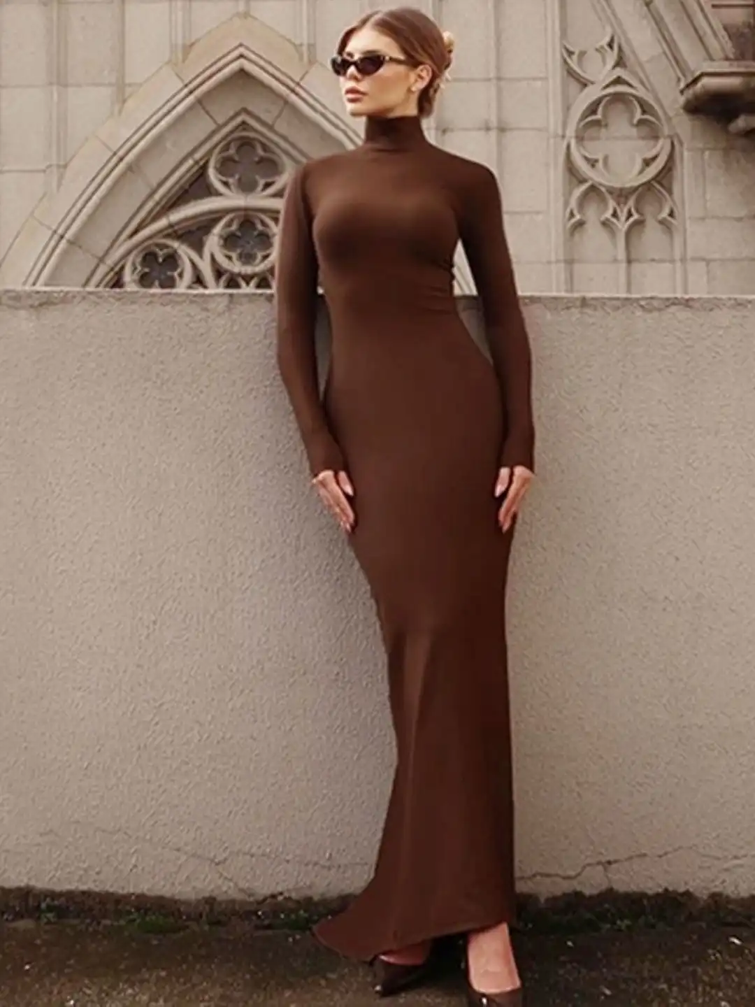 bebe long sleeve bodycon dress Buy Brown Mock Neck Maxi - Dresses for Women 34160504 Myntra