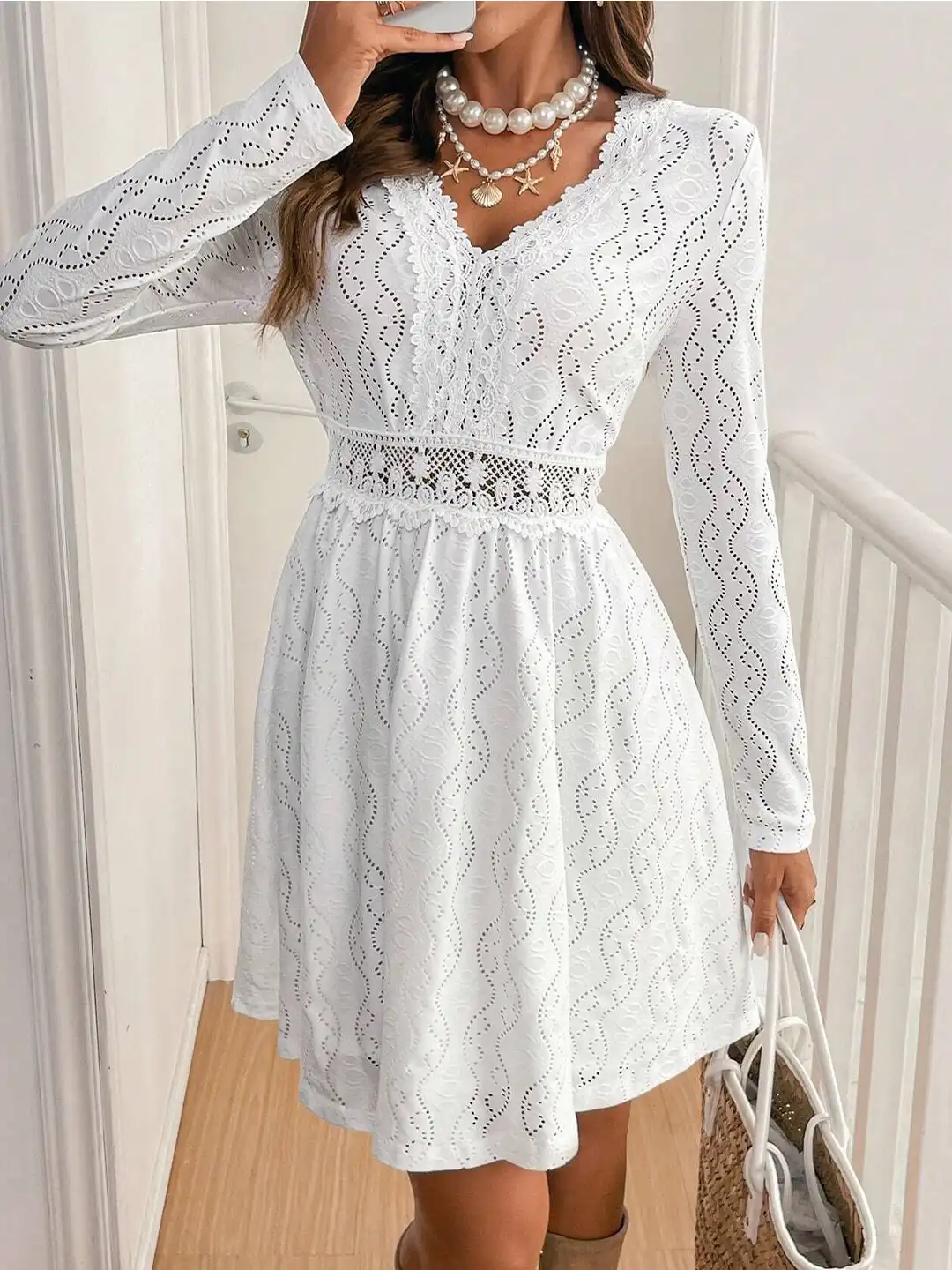 black and white lace dress prom Black and White Prom Dresses Trumpet/Mermaid Sexy Long Prom Dress/Even –  Anna PromDress main image 0