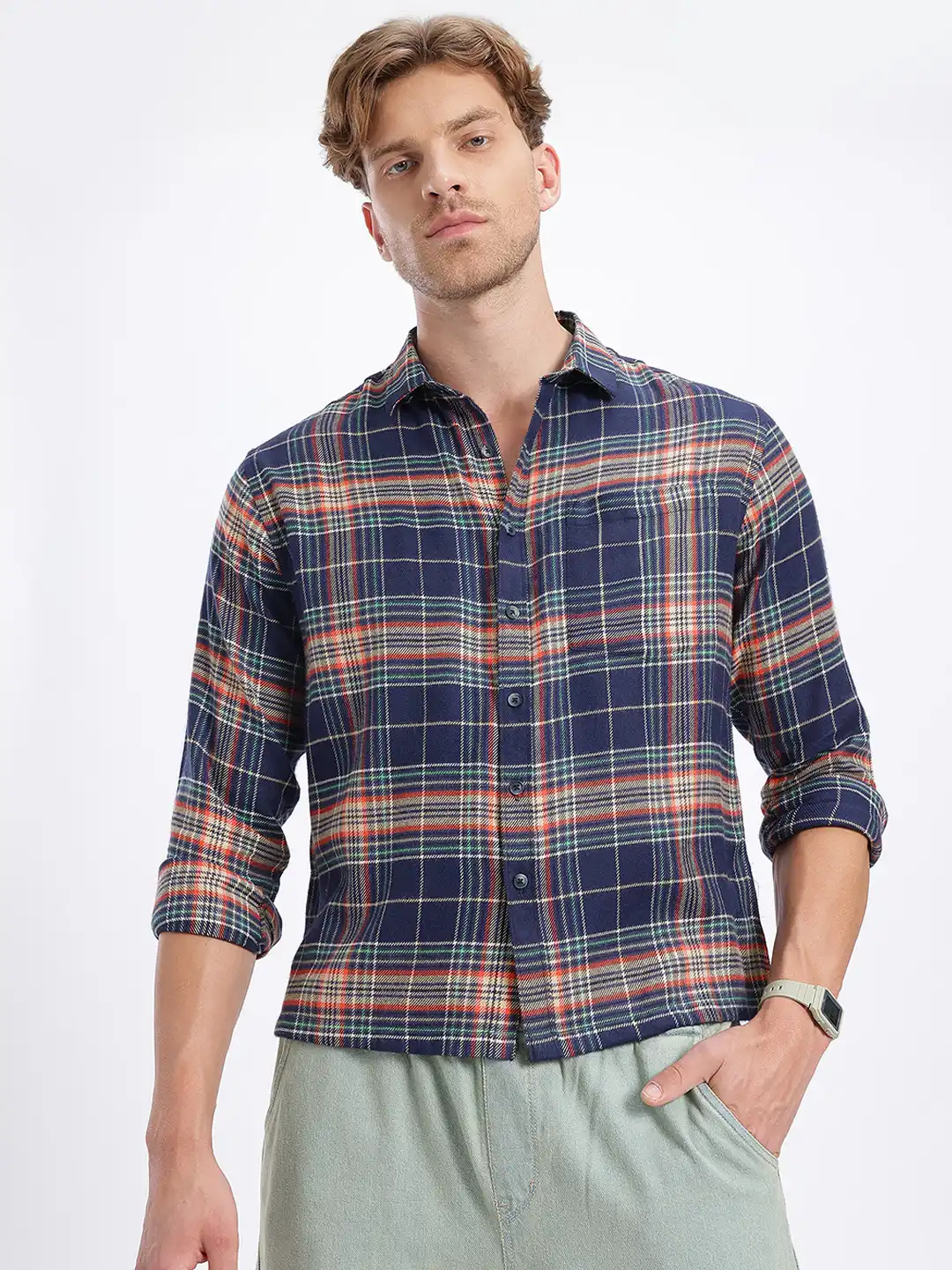 Buy glitchez Plaid Cheked Flannel Relaxed Fit Shirt - Shirts for