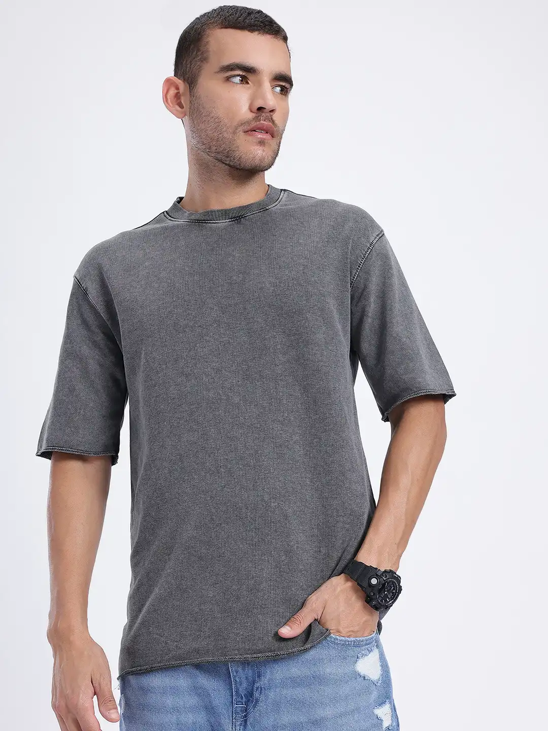 Buy glitchez Acid Wash Oversized T-shirt - Tshirts for Men