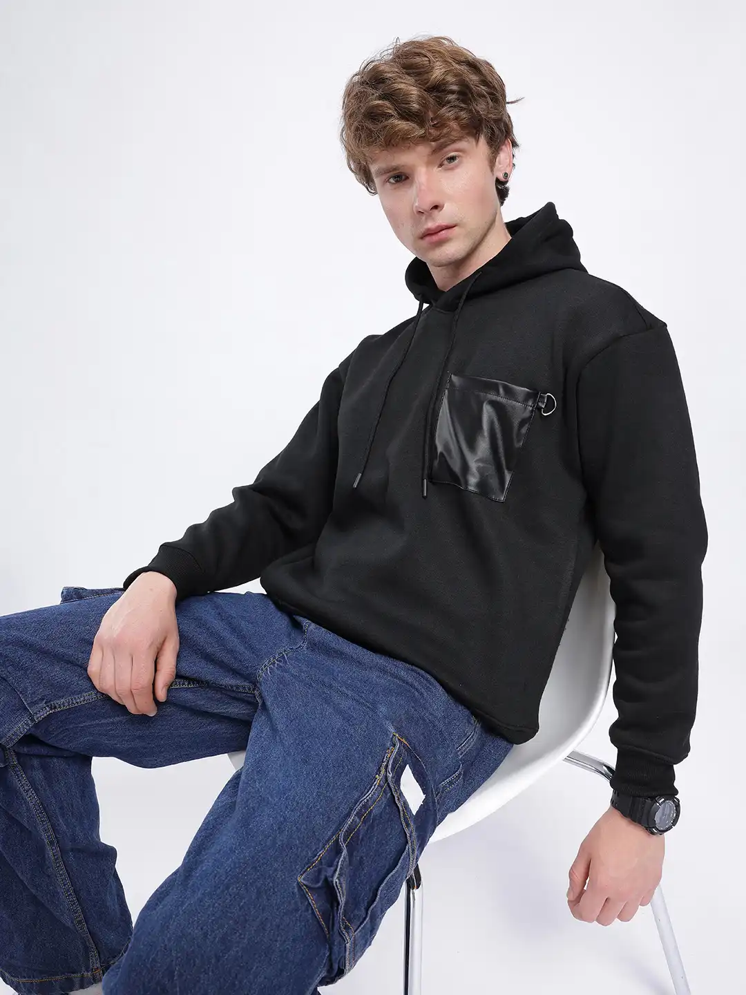 Buy glitchez Hooded Oversized Sweatshirt - Sweatshirts for Men