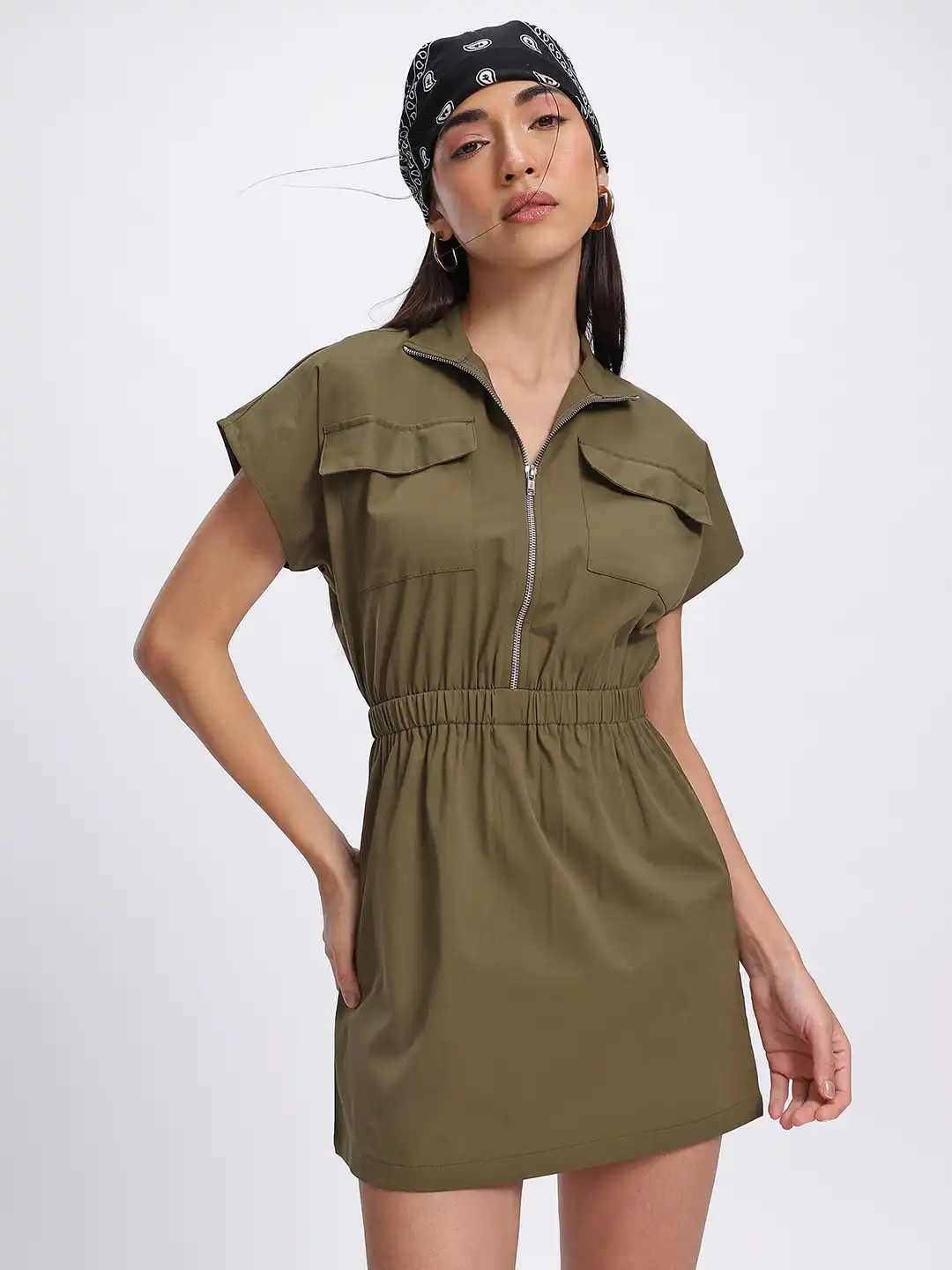 cargo green dress chouyatou Women's Cargo Overall Dress Sleeveless Adjustable Strap Safa –  CHOUYATOU