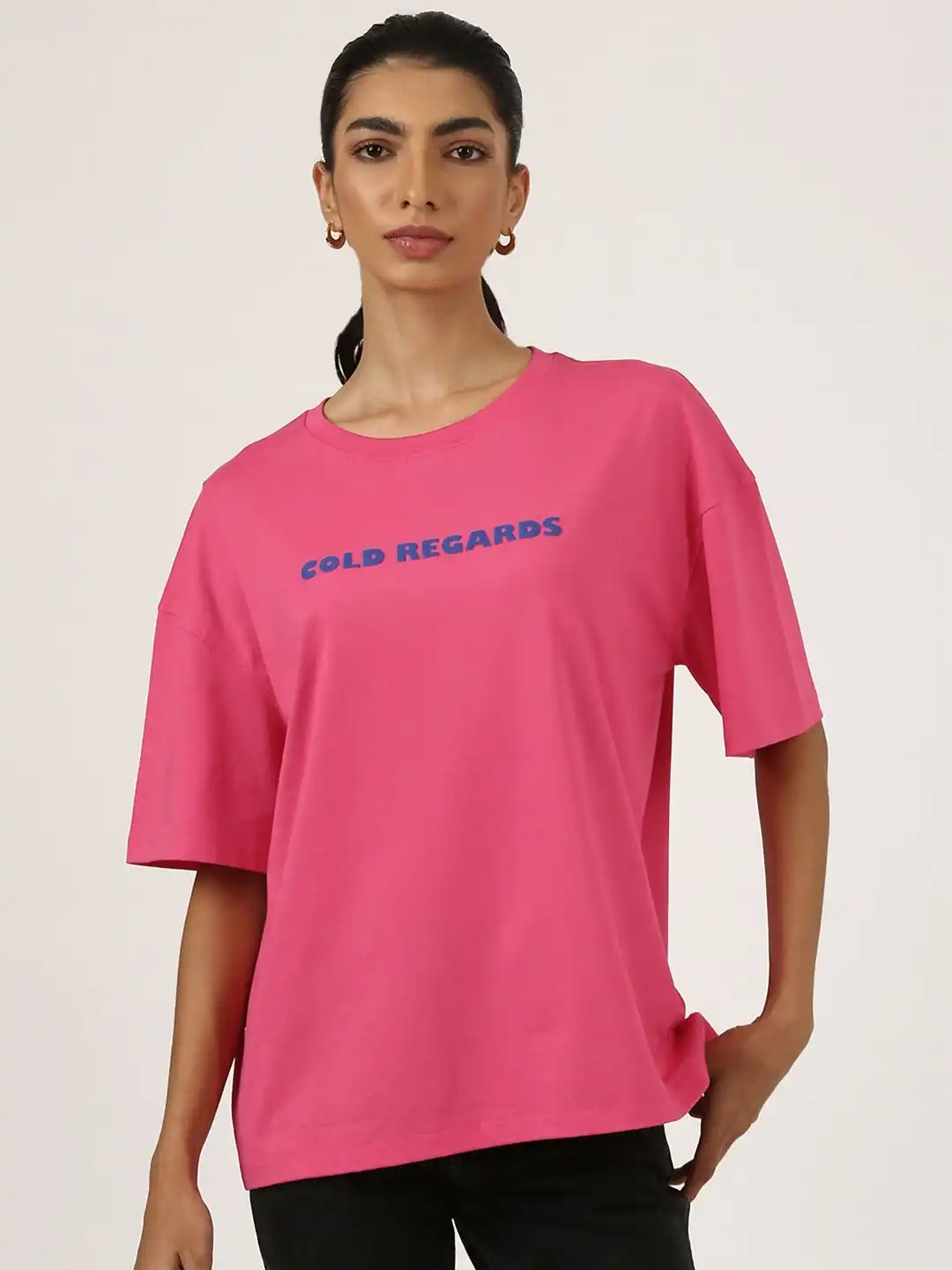 Buy Jolene.club Pink Cold Regards Oversized Printed Puff Tee
