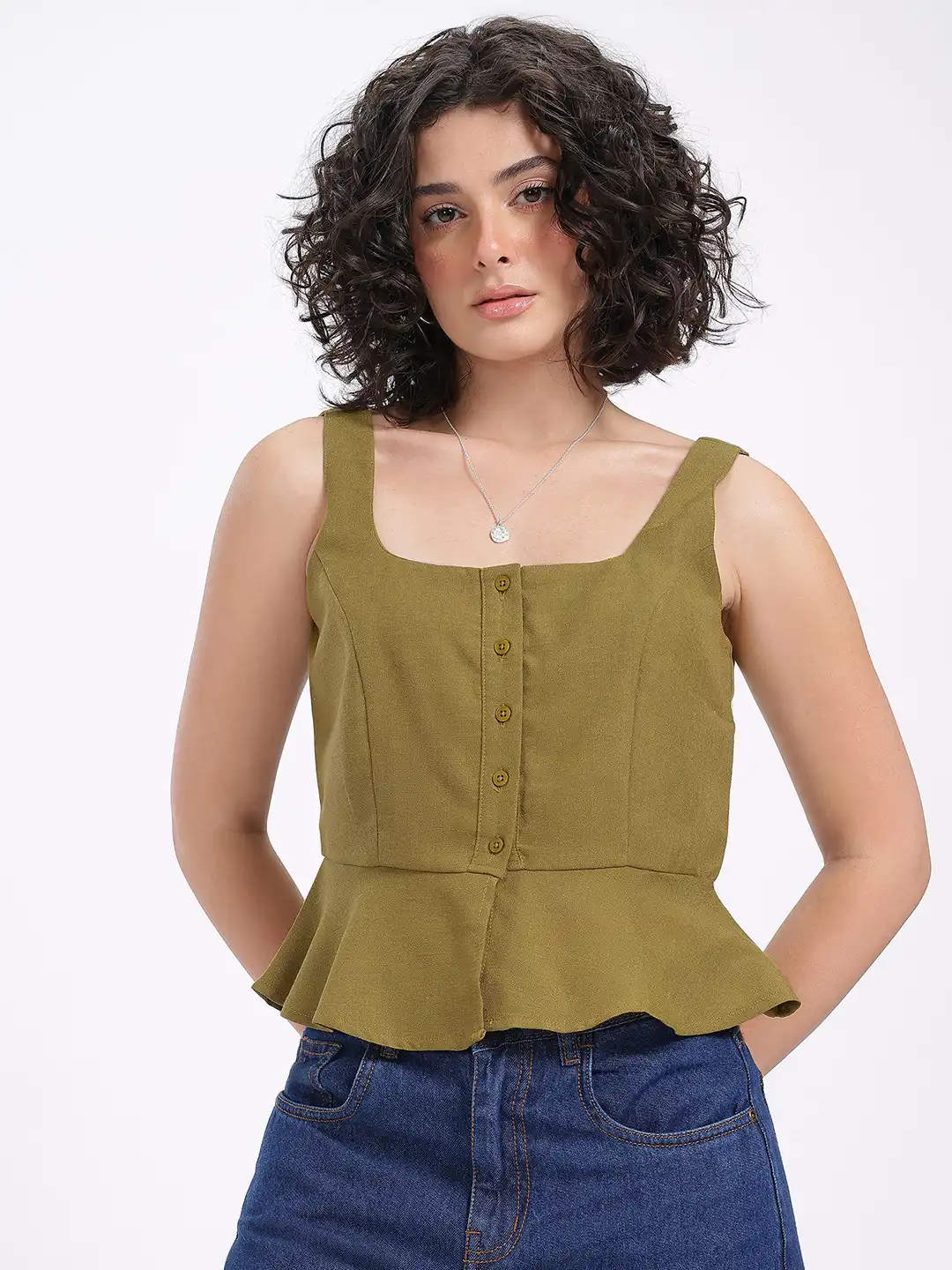 Buy glitchez Sleeveless Peplum Top - Tops for Women 32020451 | Myntra