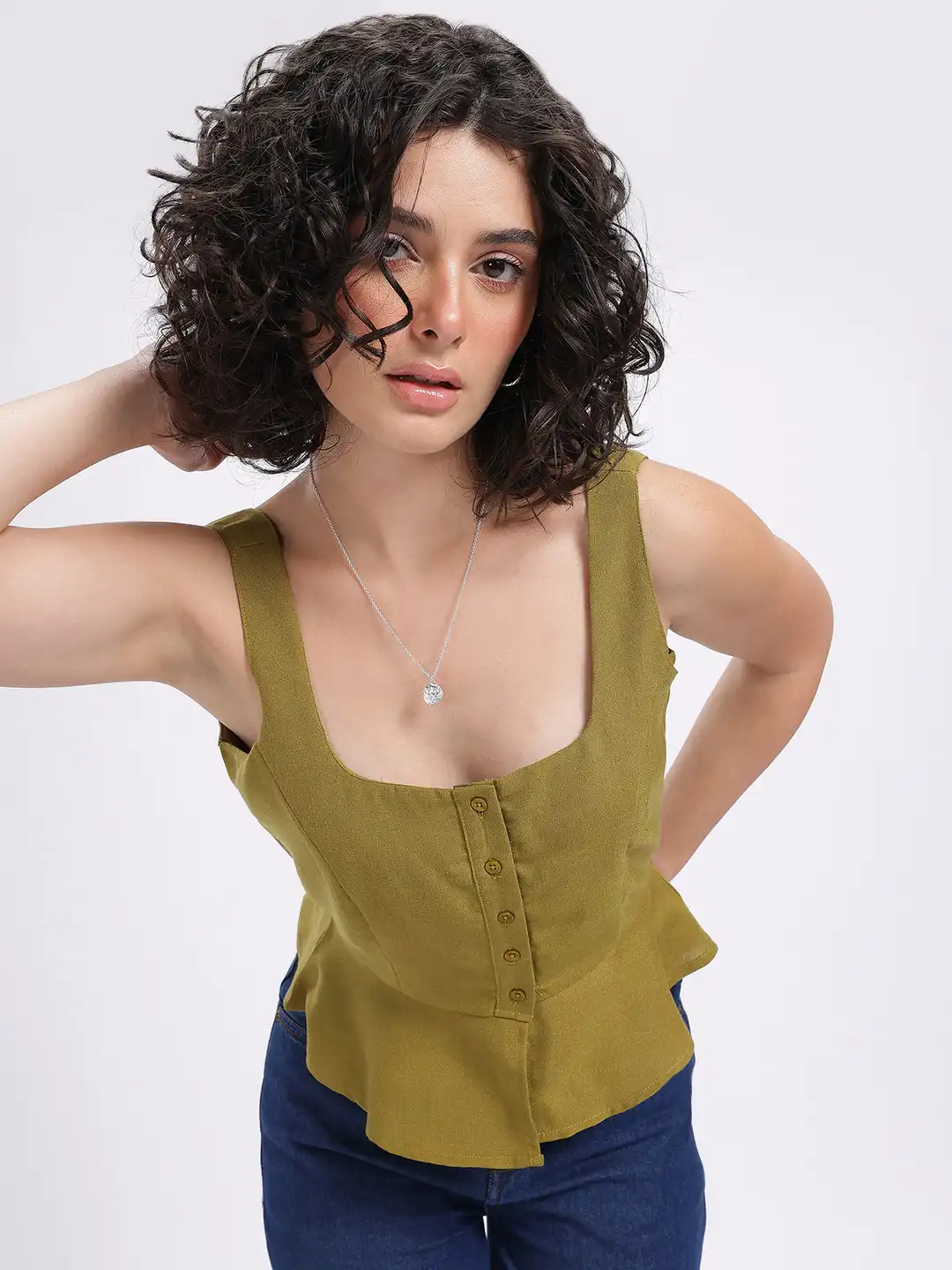 Buy glitchez Sleeveless Peplum Top - Tops for Women 32020451 | Myntra