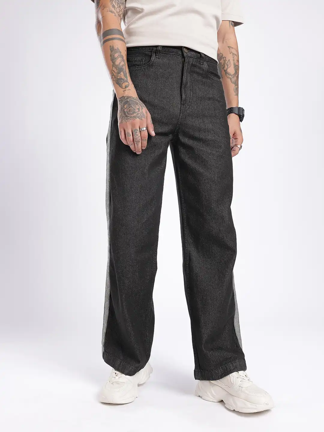 jorgeページ Buy glitchez Men Wide Leg With Side Stripe Jeans - Jeans for Men