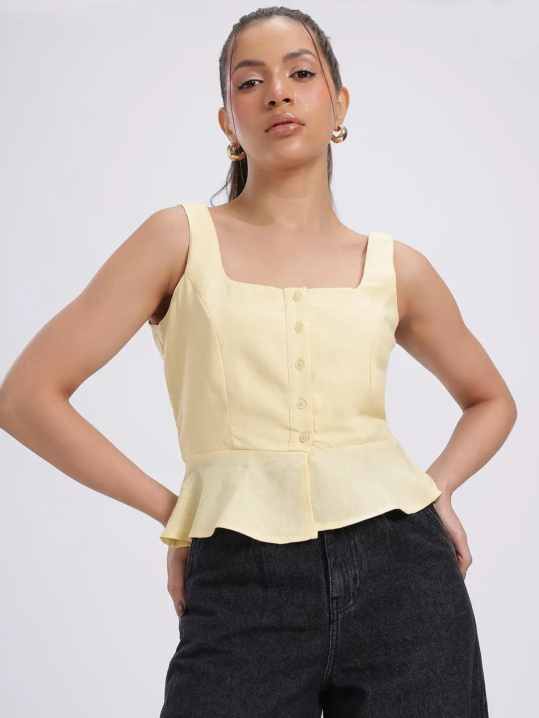 Buy glitchez Sleeveless Peplum Top - Tops for Women 32020473 | Myntra