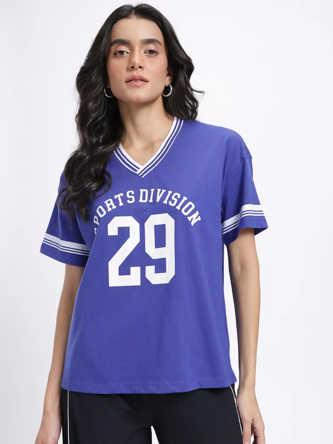 Buy glitchez Varsity Print Oversized T-shirt - Tshirts for Women
