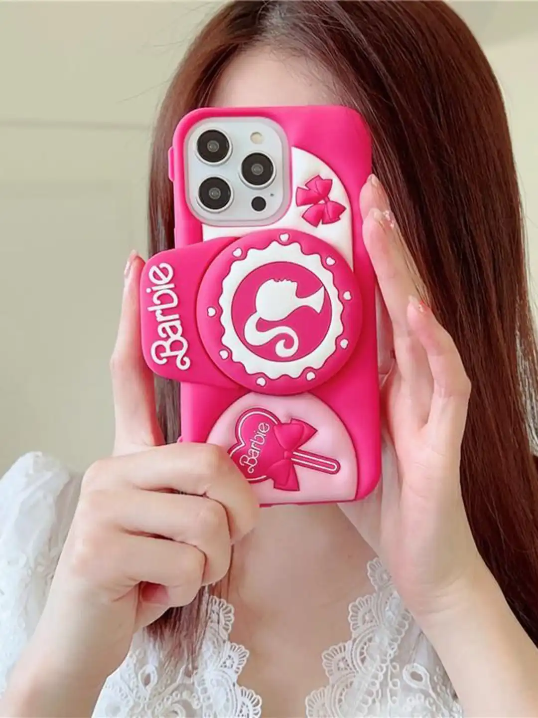 Buy CASE CREATION iPhone 13 Barbie 3D Cute Camera Holder Back Case