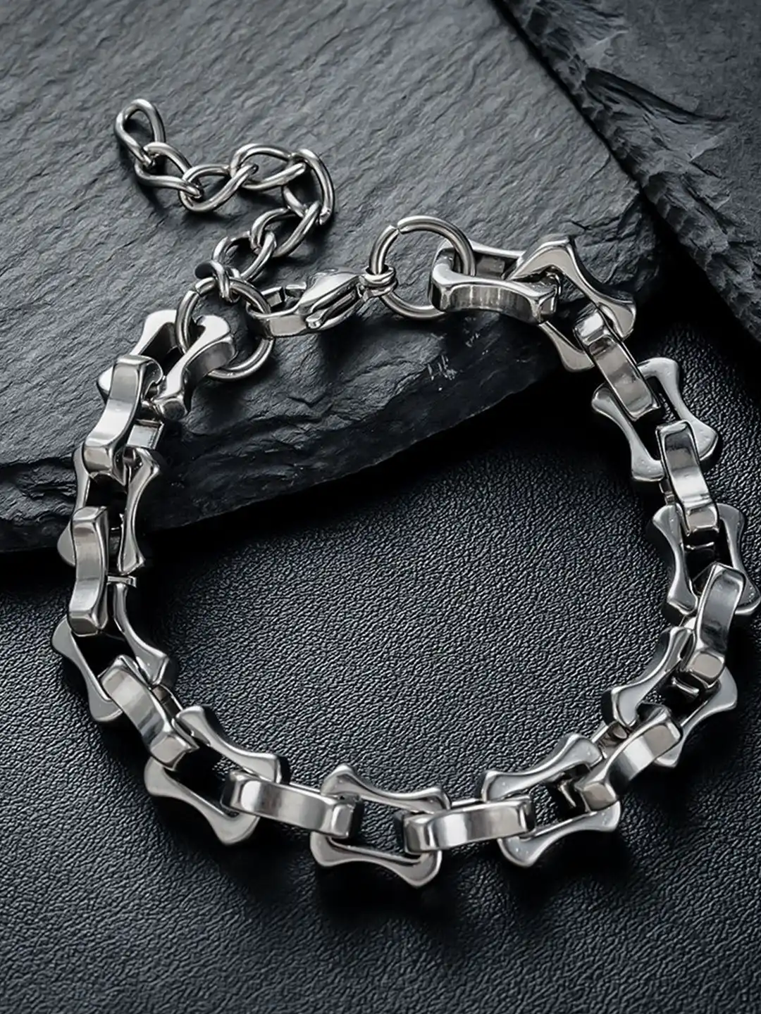 Buy StyleCast x Revolte Men Silver-Plated Link Bracelet - Bracelet