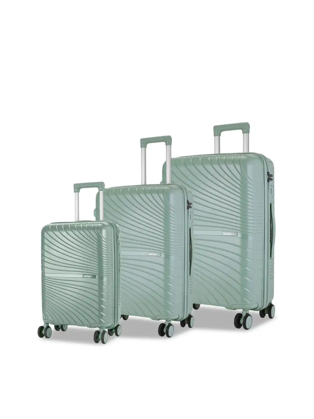 Buy Safari Atlantis Set Of 3 Textured Hard-Sided Trolley Bags
