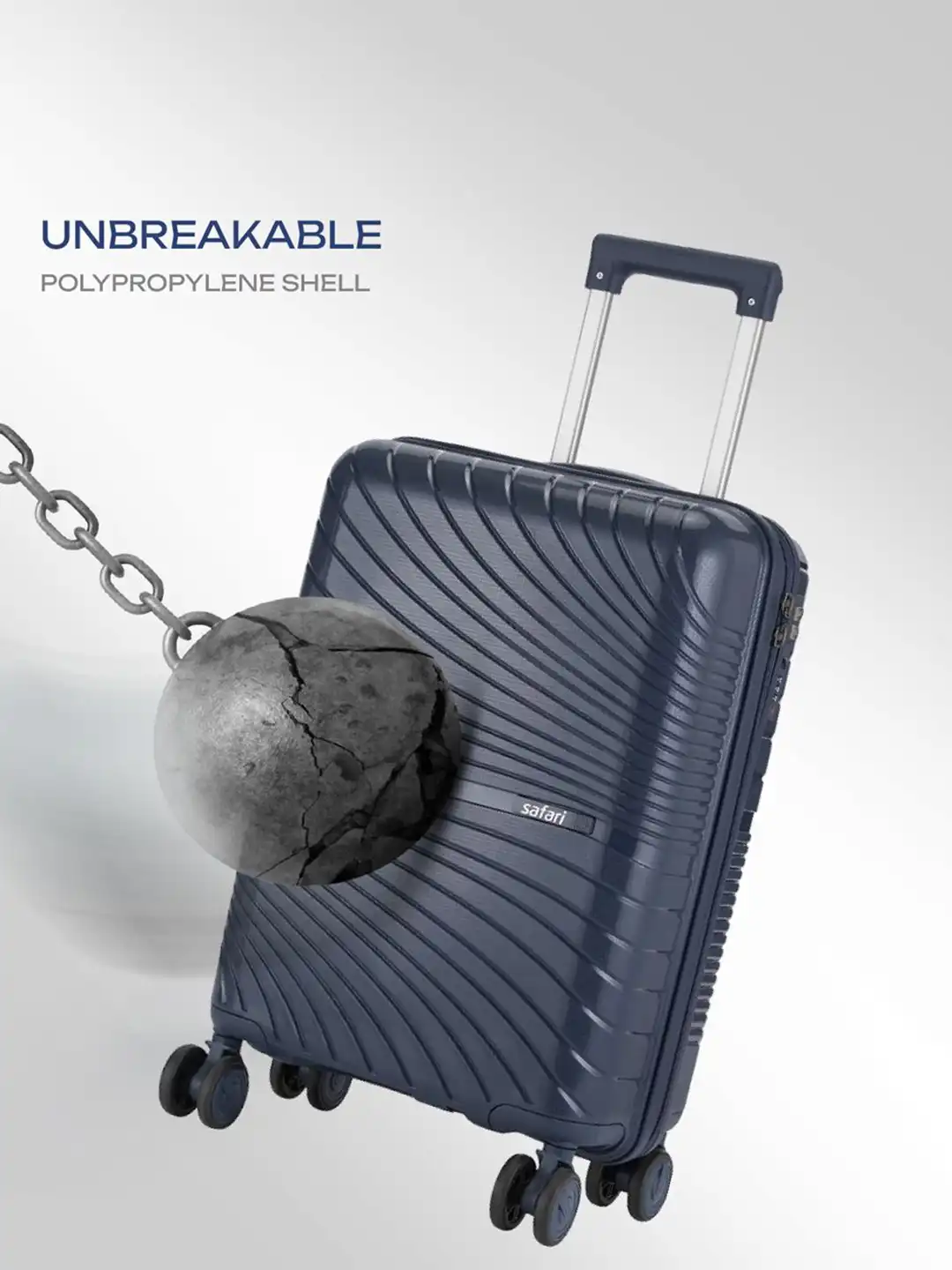 Buy Safari Set Of 3 Atlantis Textured Hard-Sided Trolley Suitcases