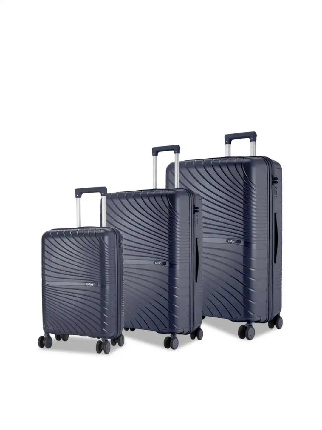Buy Safari Set Of 3 Atlantis Textured Hard-Sided Trolley Suitcases