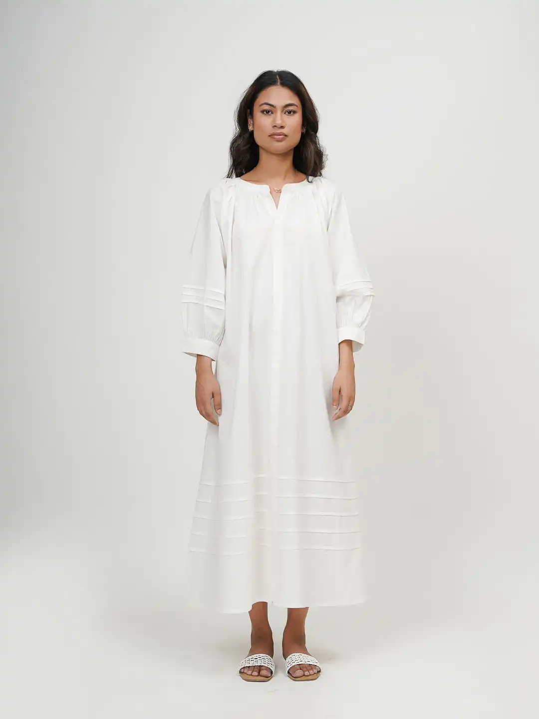 linden midi dress Women's Linden A-line Side Slit Chiffon Maxi Dress S/M/L/XL/Customize Black and White MEAN BLVD Black and White / L