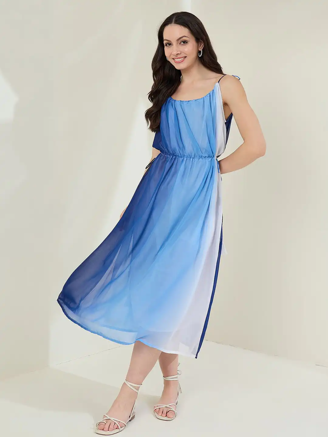 Buy Chemistry Ombre Dyed Chiffon Fit & Flare Midi Dress - Dresses for Women  33926334 | Myntra