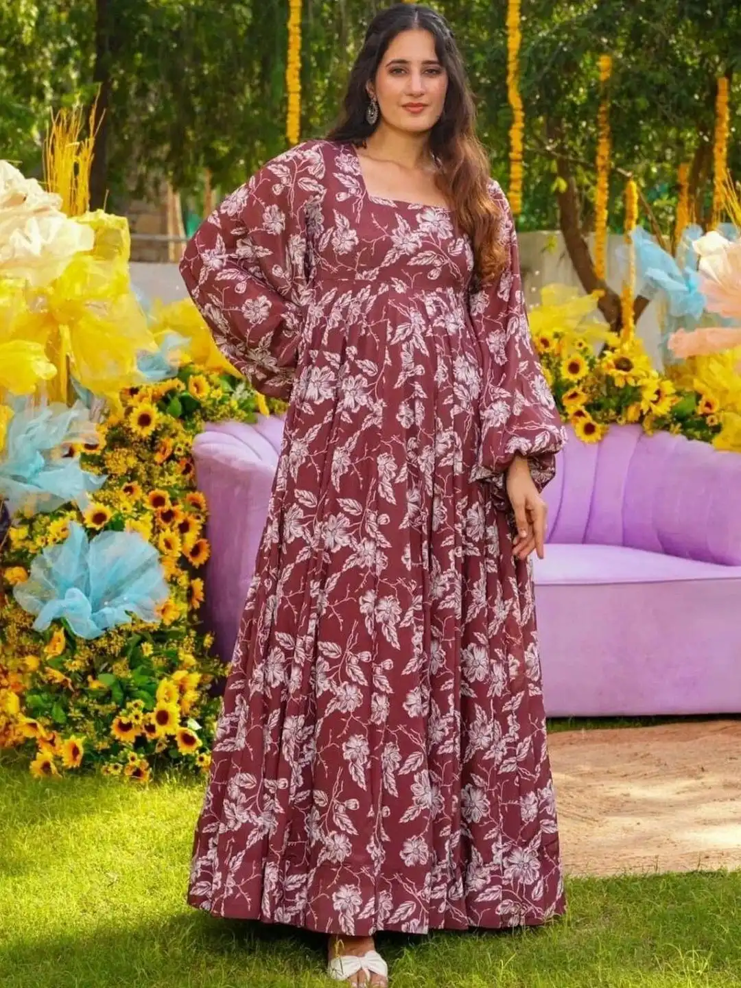 Buy CORSICA Floral Print Puff Sleeve Layered Fit & Flare Long Dress - Dresses for Women 34685919 | Myntra Buy CORSICA Floral Print Puff Sleeve Layered Fit & Flare Long Dress - Dresses for Women 34685919 | Myntra