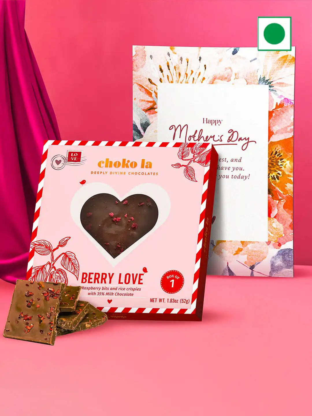 Buy choko la Berry Love 35 % Milk Chocolate Bar Mothers Day