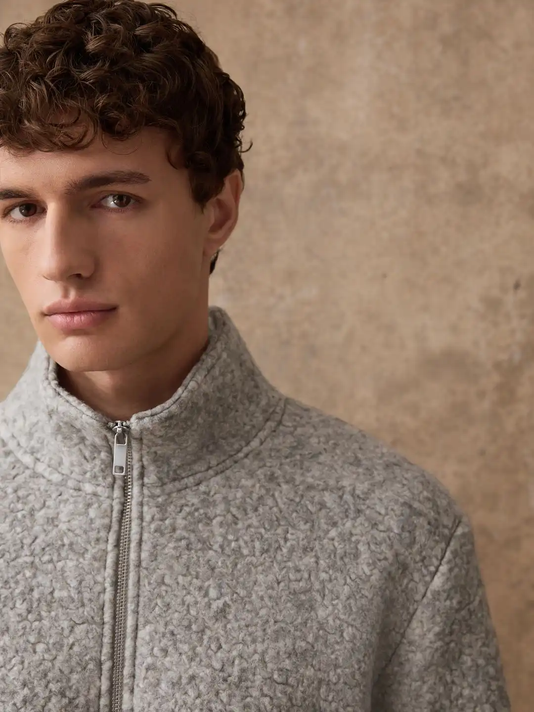 Buy NEXT Mock Collar Fleece Sherpa Jacket - Jackets for Men