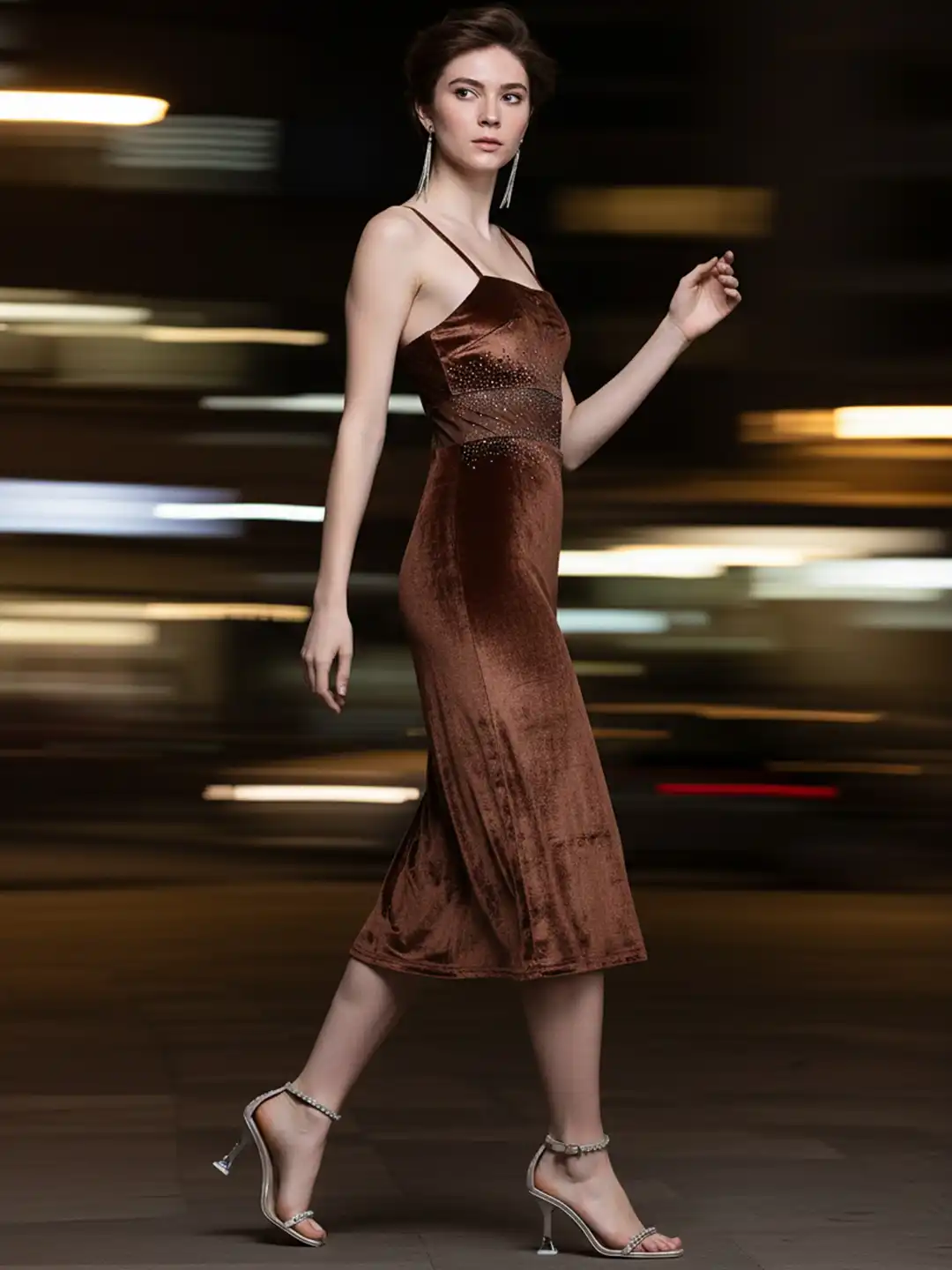 Buy bebe Embellished Detail Velvet Sheath Midi Dress - Dresses for Women  30420579 | Myntra