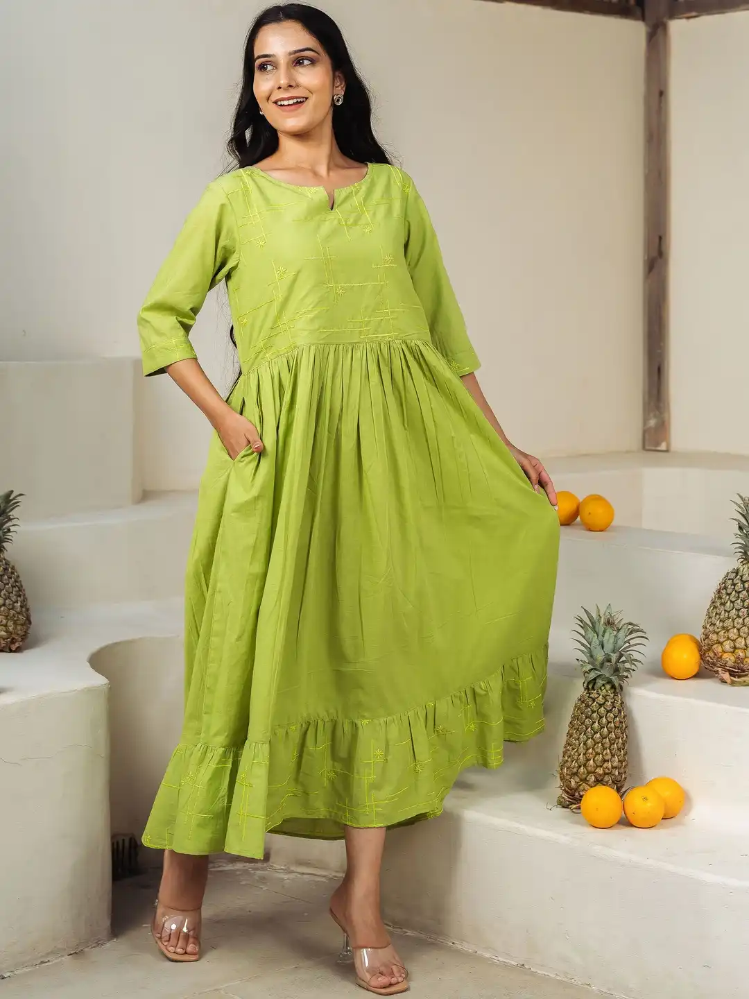 Buy Fashiana Embroidered A-Line Maxi Dress - Dresses for Women 37924818 |  Myntra