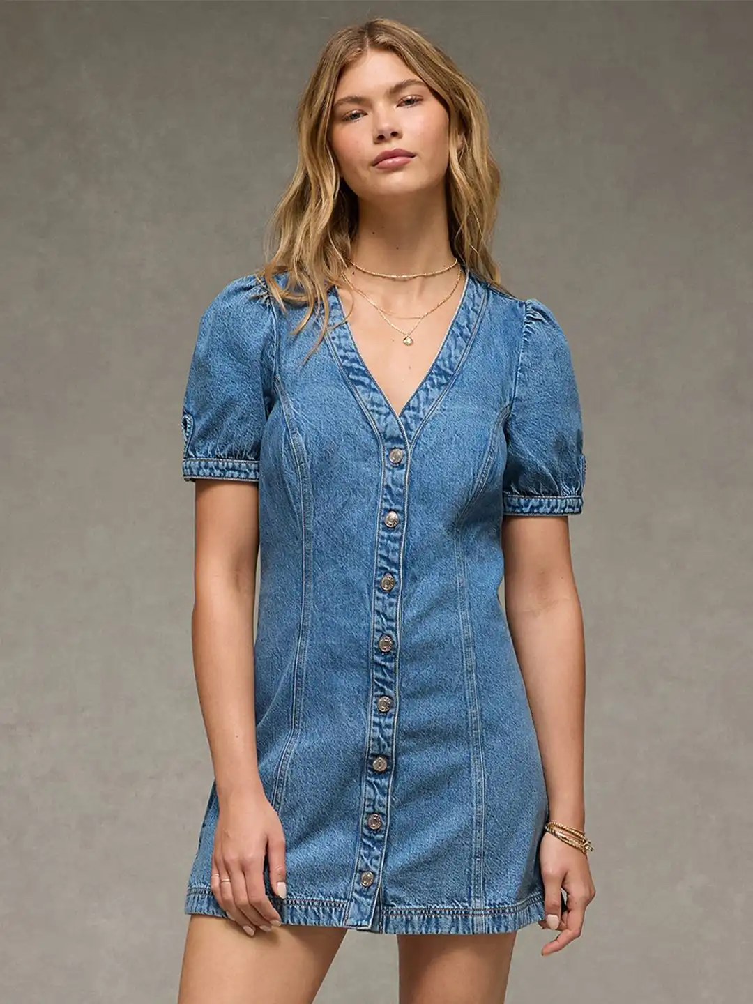 light denim dress The Kiley Denim Mini Dress