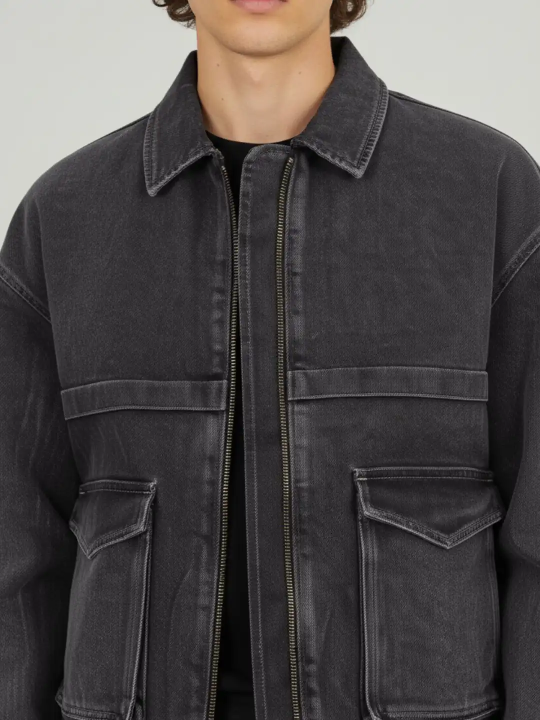 ジャケット・アウター CODA DESTROYED AGING OVERSIZED DENIM Buy glitchez Spread Collar Oversized Denim Jacket - Jackets for