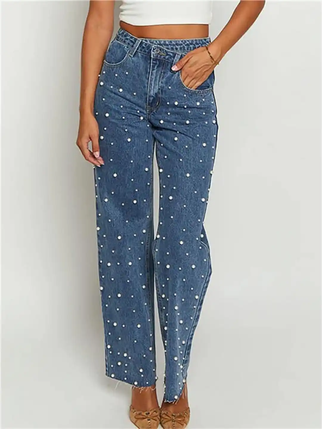 Buy Miss Mosa By Akanksha Women Navy Blue Orca Pearl Denim Jeans