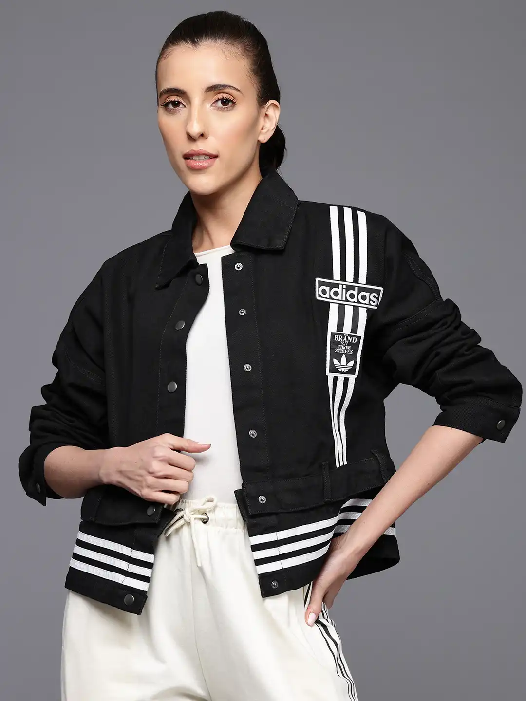 Buy ADIDAS Originals 3 Striped Detachable Hem Denim Jacket