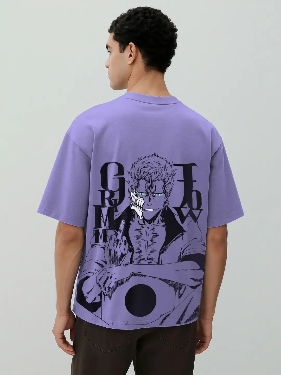 Buy WHITE HUSK Grimmjow Bleach Anime Printed Oversized Cotton T