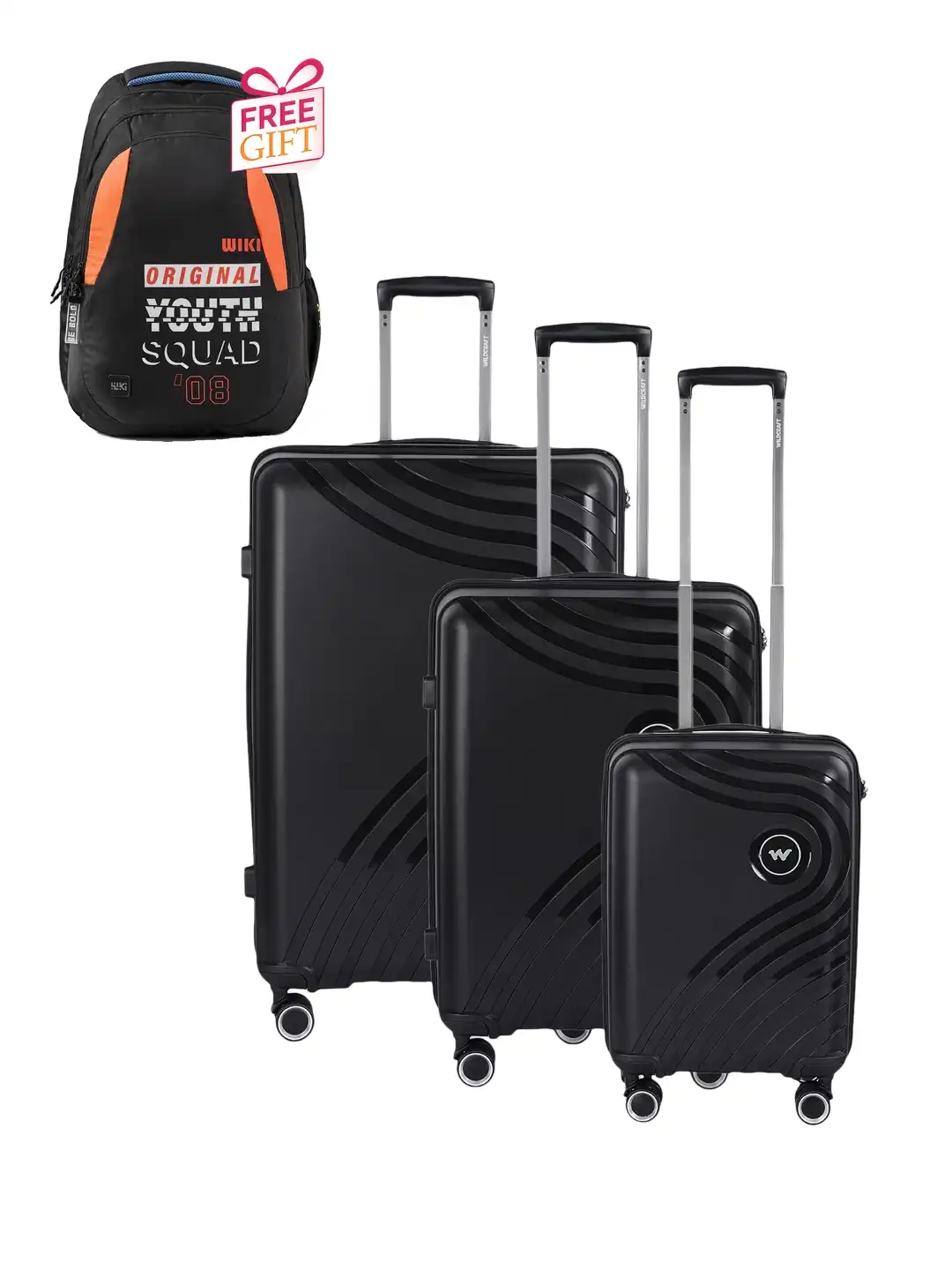 Buy Wildcraft Set Of 3 Trolley Bags With 1 Free Backpack - Trolley
