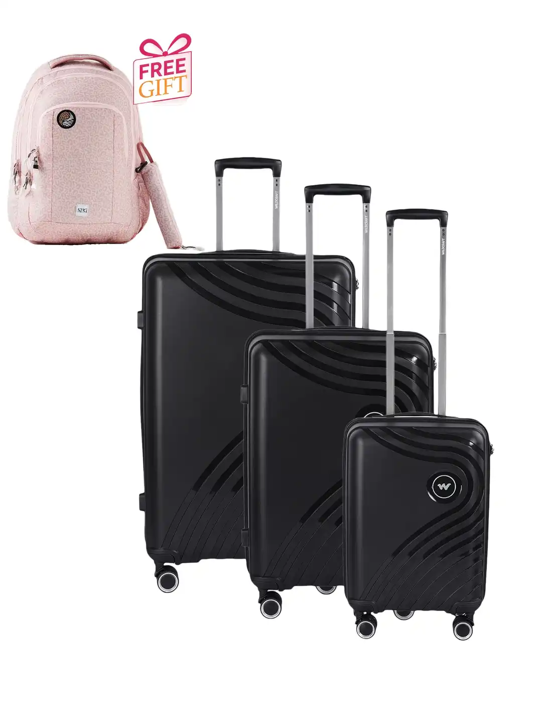 Buy Wildcraft Set Of 3 Trolley Bags With 1 Free Backpack - Trolley