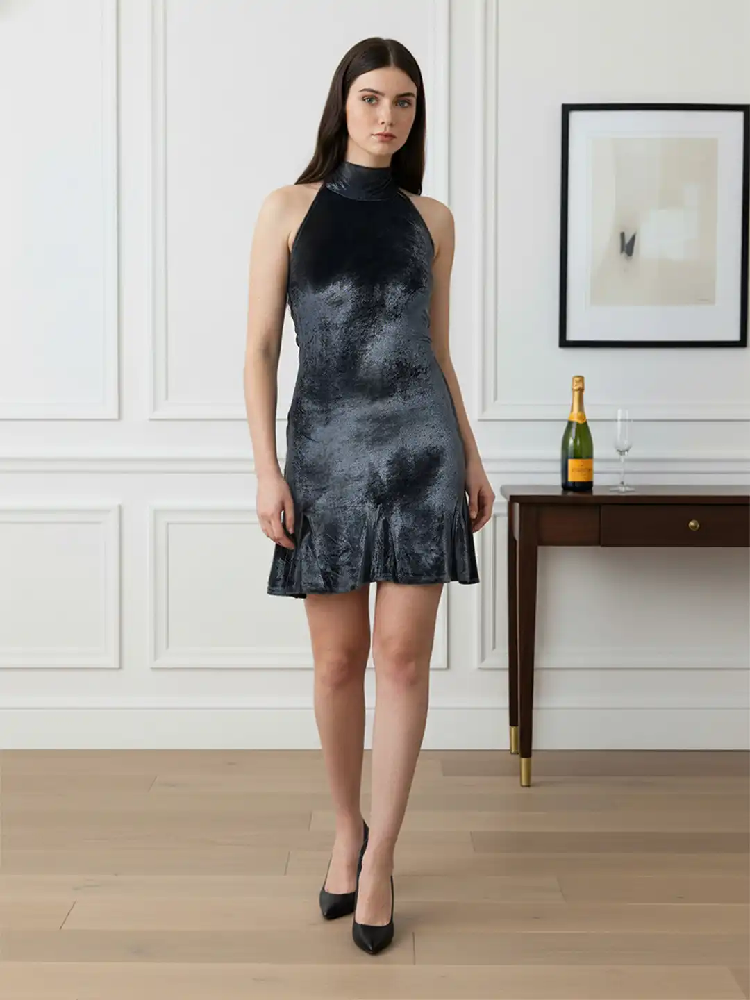 bodycon dress tie dye French tie-dye printed spaghetti strap dress long bodycon dress – Miss  Merylin main image 0