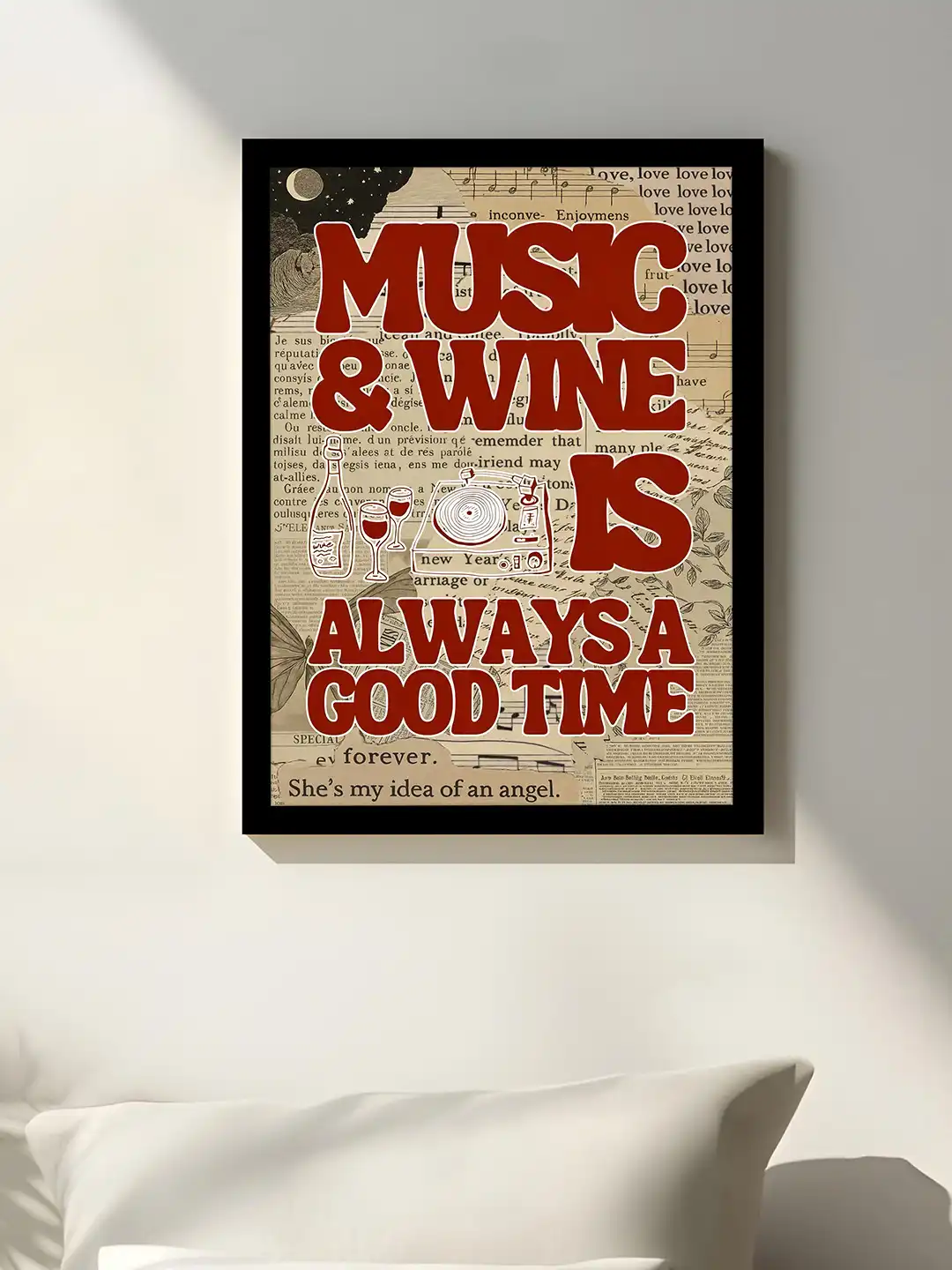 Buy Art Street Multicolor Paper Music Wine Rhythm Art Print 12.9