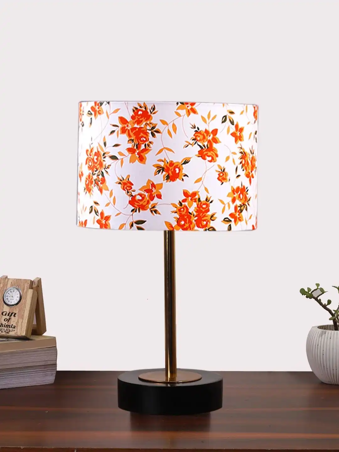 Buy Devansh Multicoloured Printed Wood Cylindrical Shaped Table