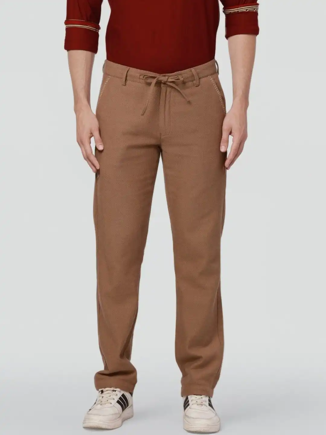Buy Ethnix by Raymond Men Relaxed Straight Leg Trousers - Trousers