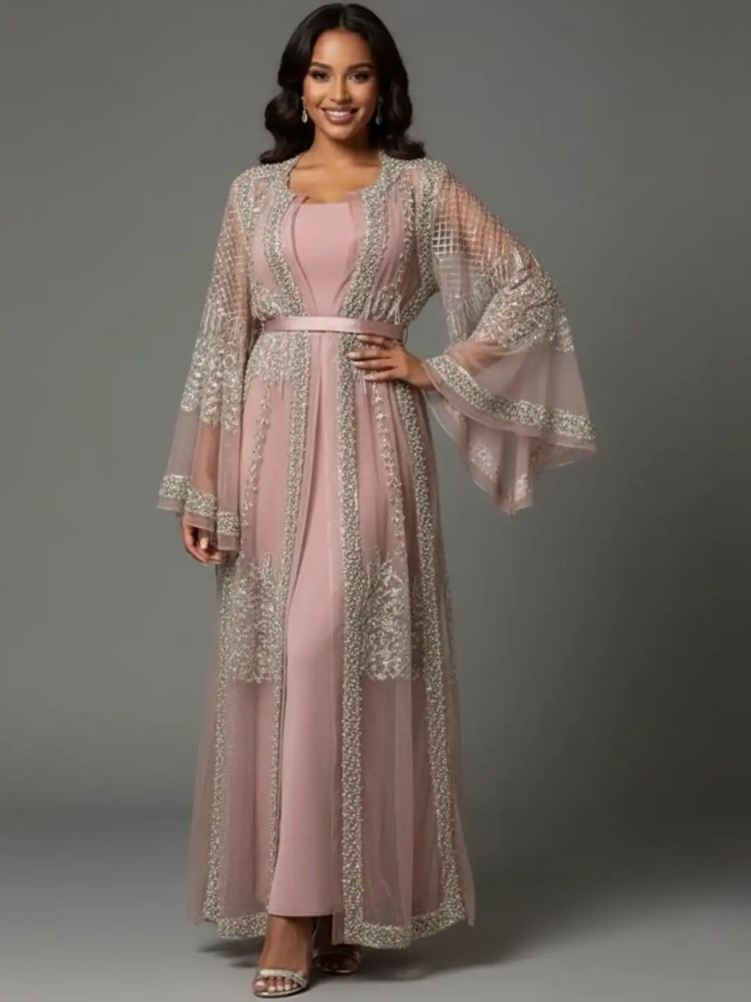 Buy bebe Embellished Flared Sleeve Maxi Dress - Dresses for Women 37819300  | Myntra