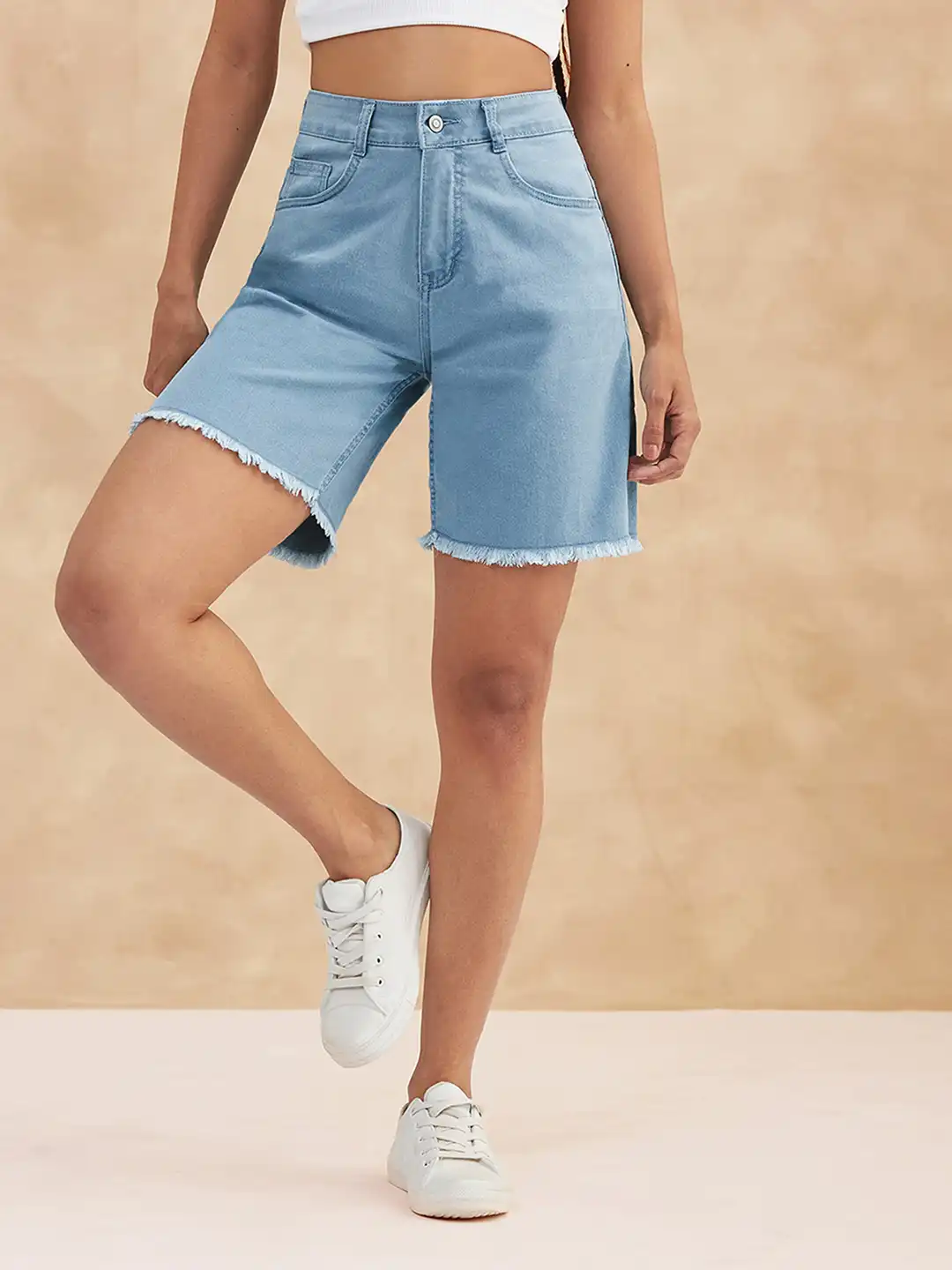 STARTEAM DOUBLE KNEE SEAM JEAN SHORTS OLIVE STARTEAM DOUBLE KNEE 