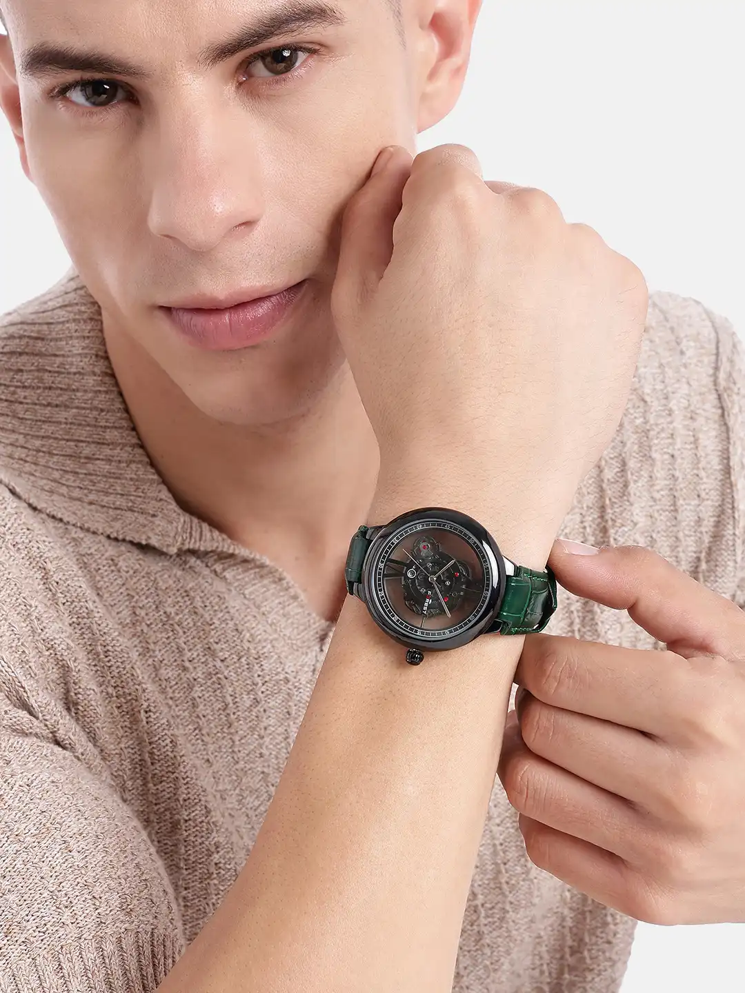 Buy FOREST Men Analogue Leather Straps Watch - FRT-759-GR