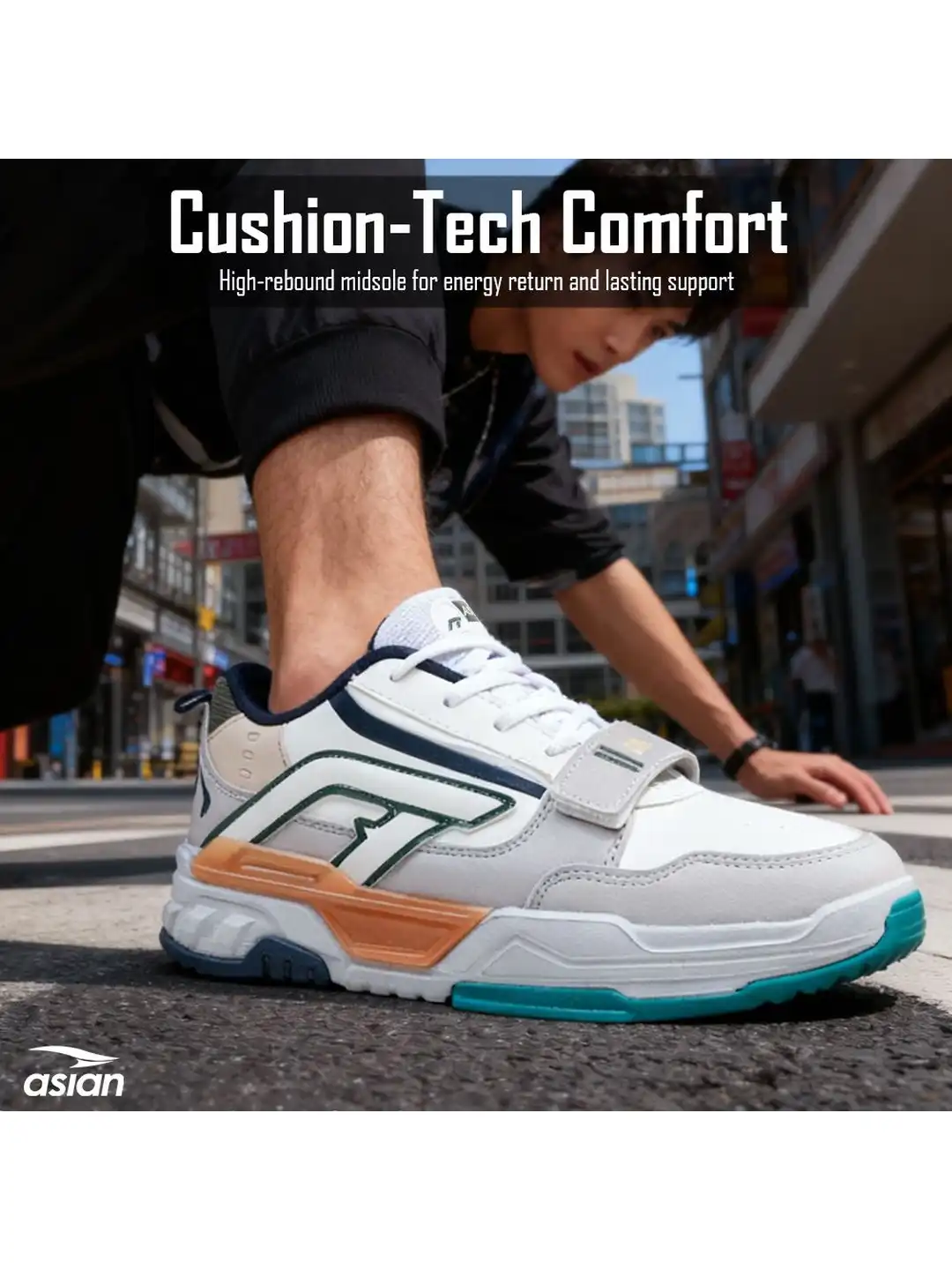 Buy ASIAN Urban-34 Men Colourblocked Round Toe Lace-Ups Sneakers