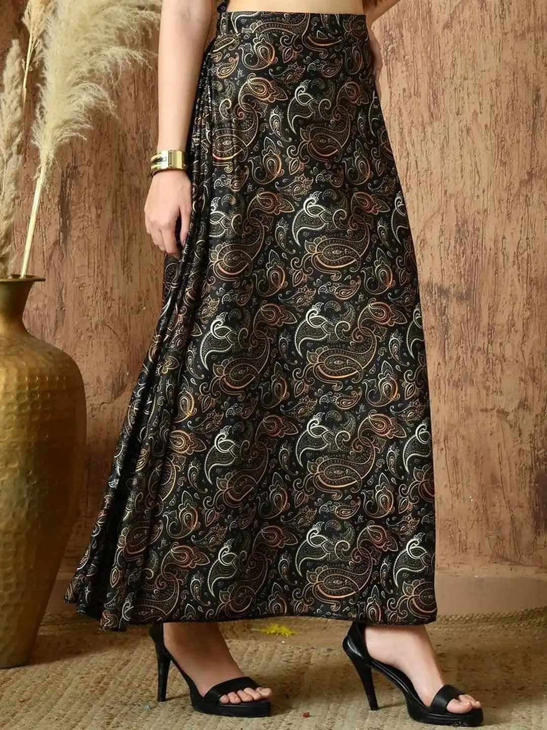 Buy Vagisha Women Paisley Printed Flared Maxi Skirt - Skirts for