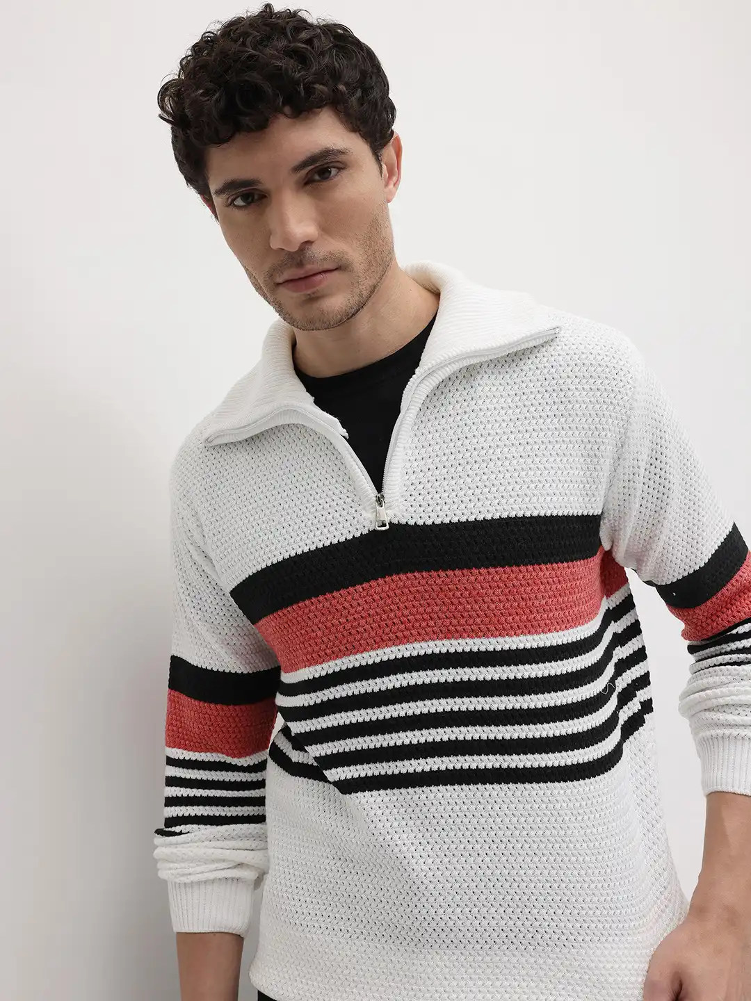 Buy The Roadster Life Co. Horizontally Self-Striped Woolen Shirt
