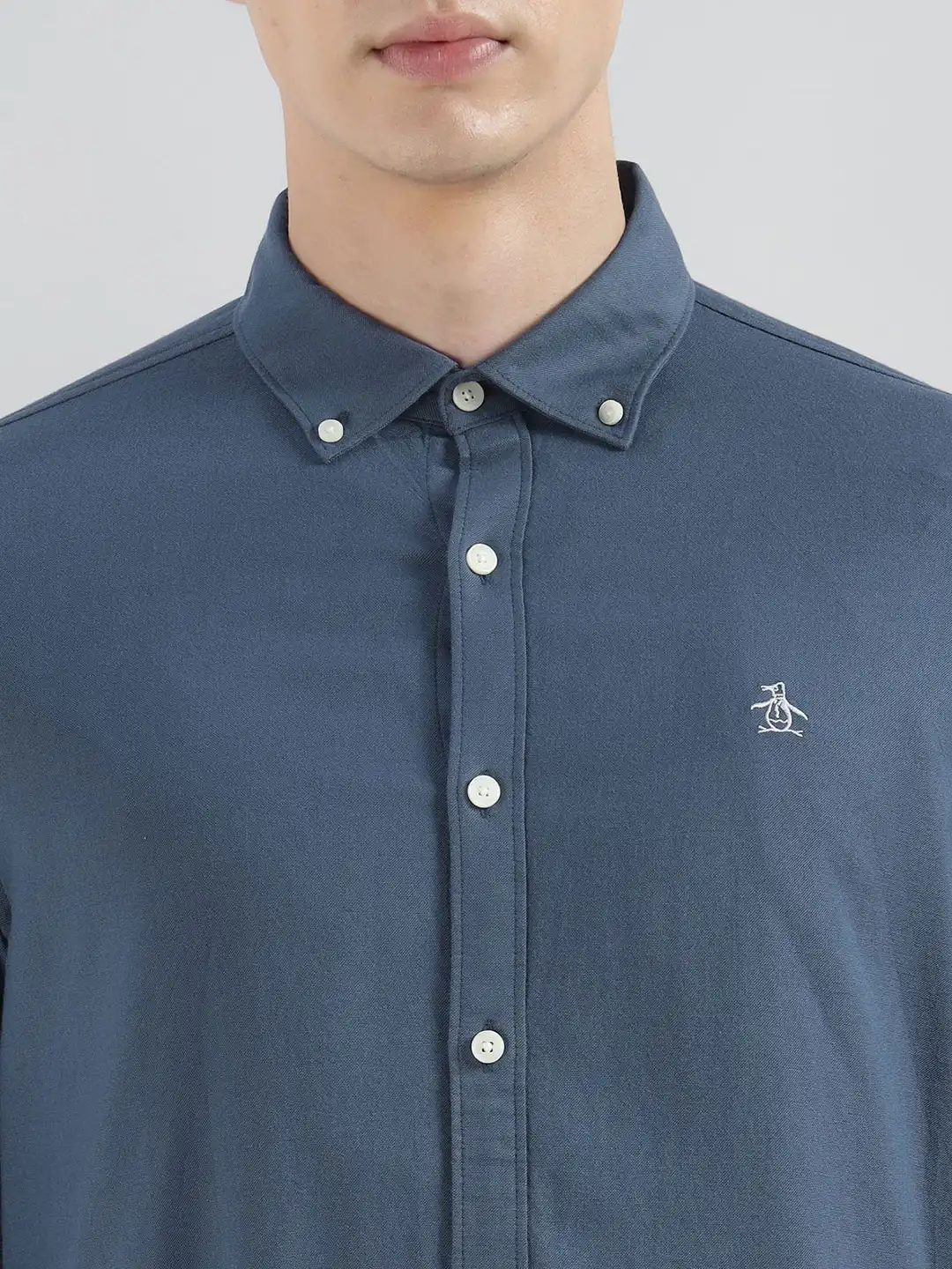 penguin dress shirt Original Men's Abbot Brushed Oxford Slim Fit - Blue enhanced brushed cotton in a versatile solid hue Amazon.com: Original Penguin Men's Long