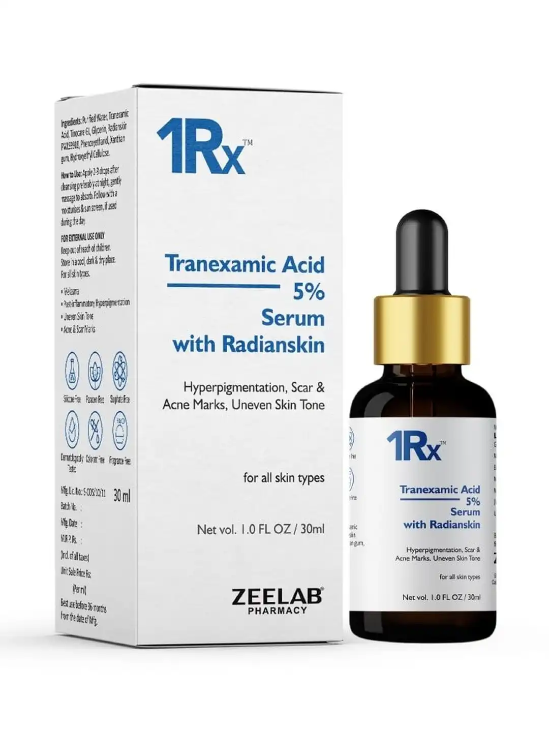 Buy ZEELAB PHARMACY 1RX Tranexamic Acid 5% Face Serum - 30 ml