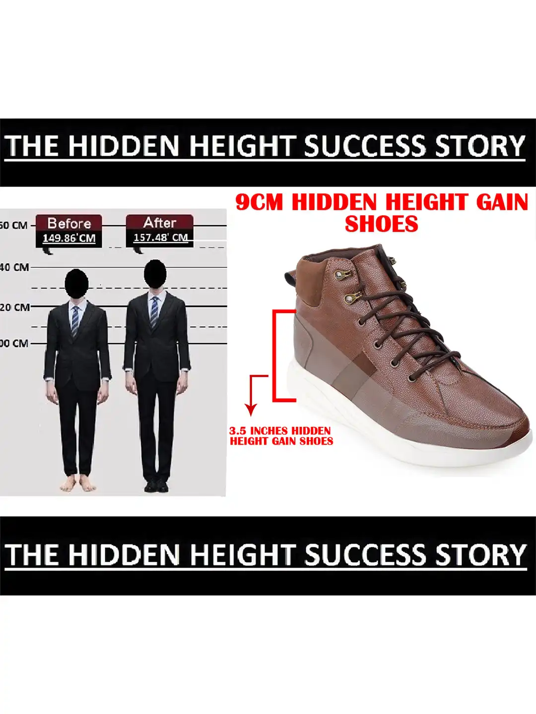 Buy Bxxy Men 9 Cm Hidden Elevator Height Increasing Faux Leather