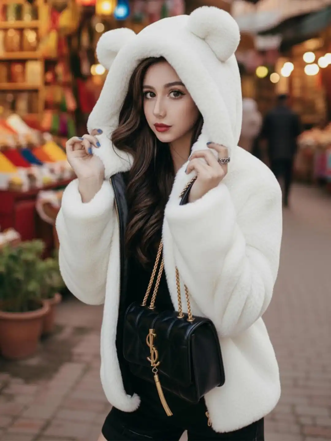 Buy 69 FASHION STREET Women Hooded Solid Sherpa Jacket - Jackets