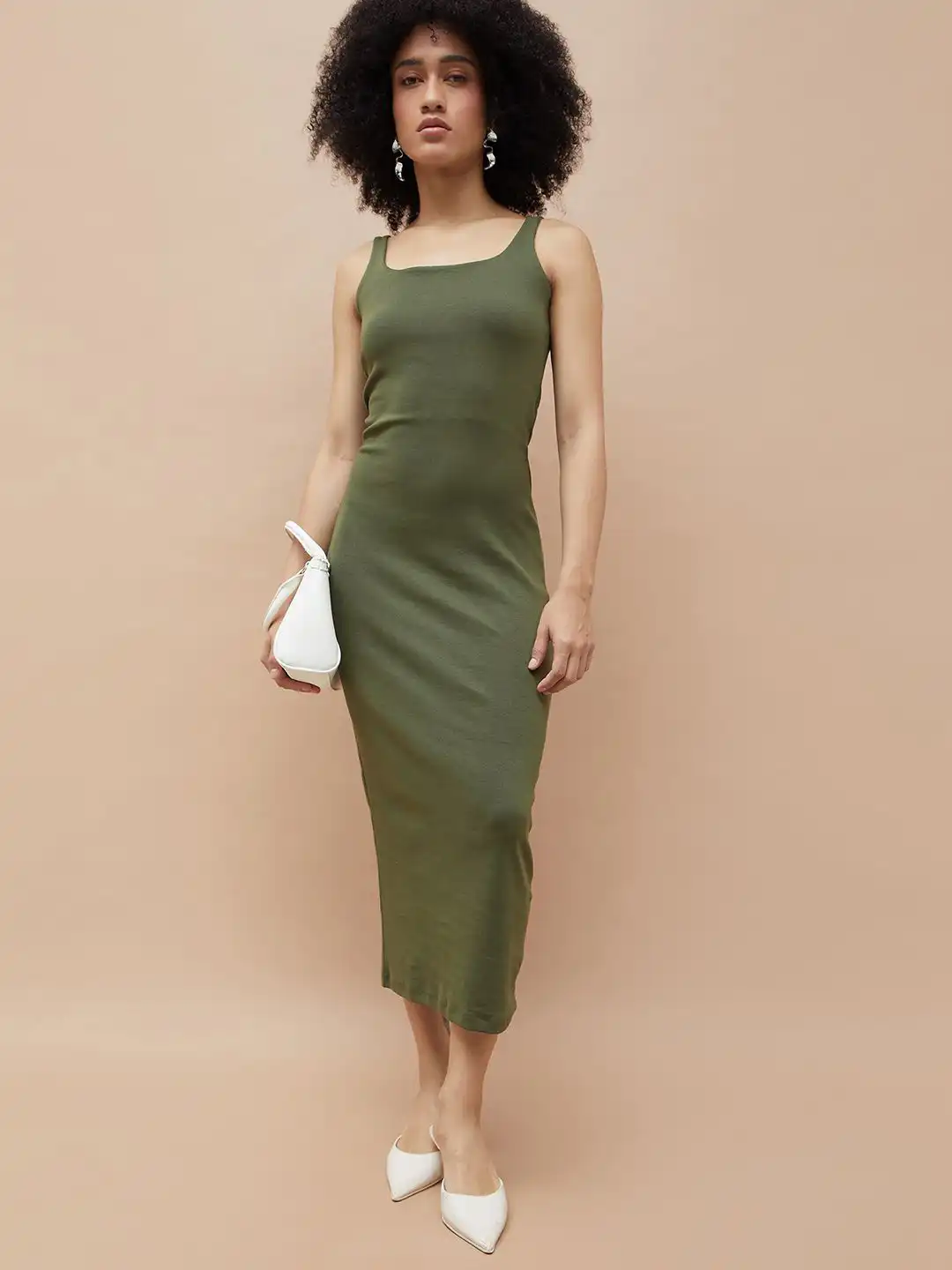 Buy Ginger by Lifestyle Shoulder Straps Cotton Bodycon Midi Dress - Dresses  for Women 37304787 | Myntra
