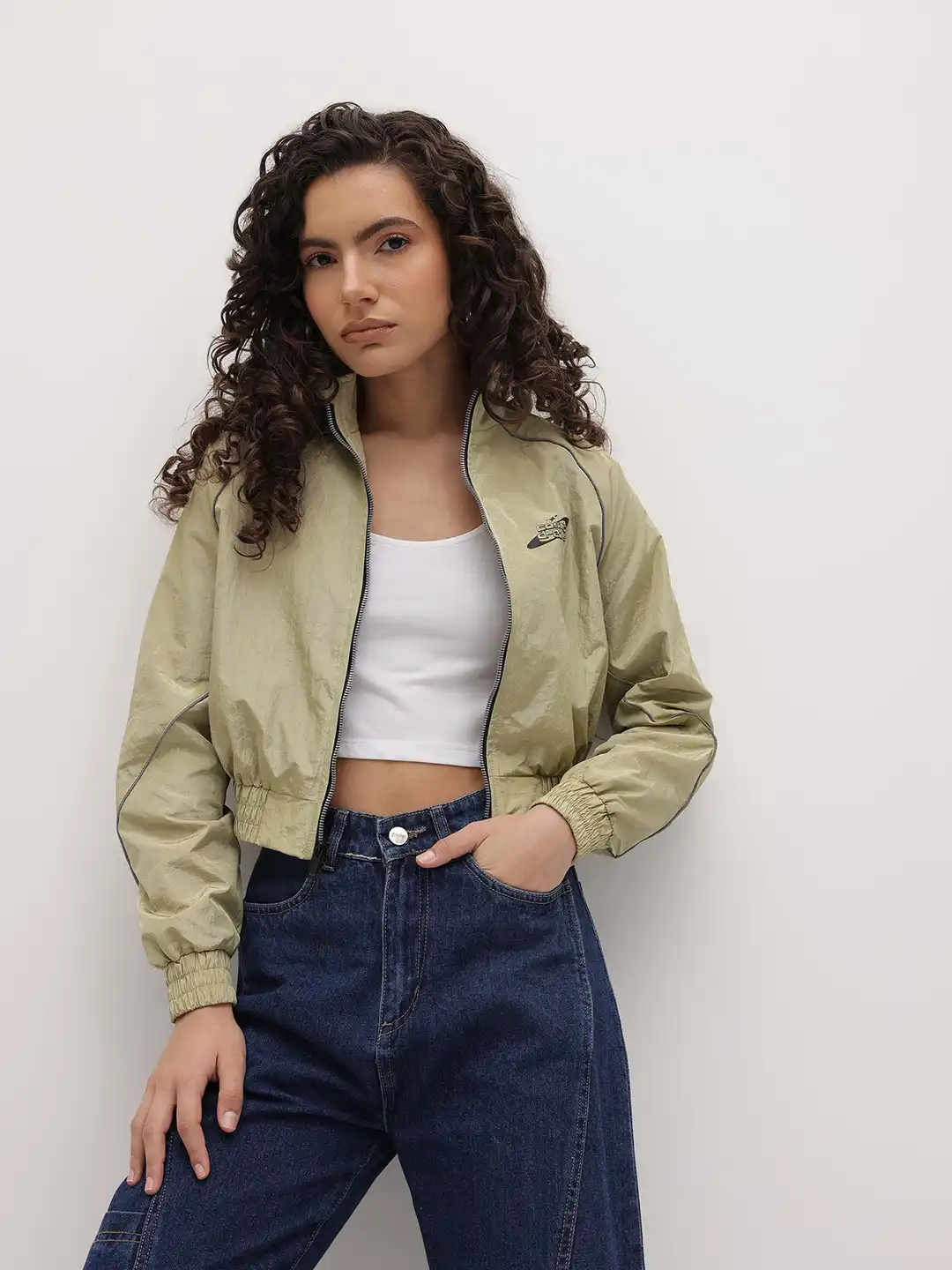 Buy The Roadster Life Co. Mock Collar Cropped Tailored Jacket With