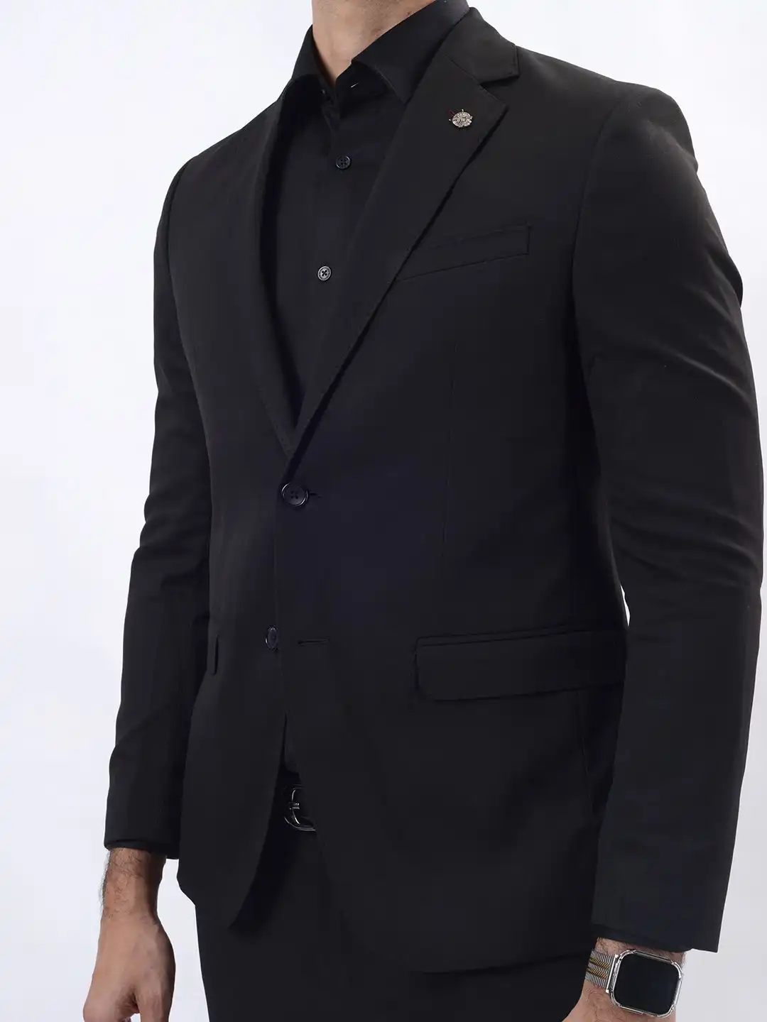 Buy JB STUDIO Notched Lapel Long Sleeves Single Breasted Blazer