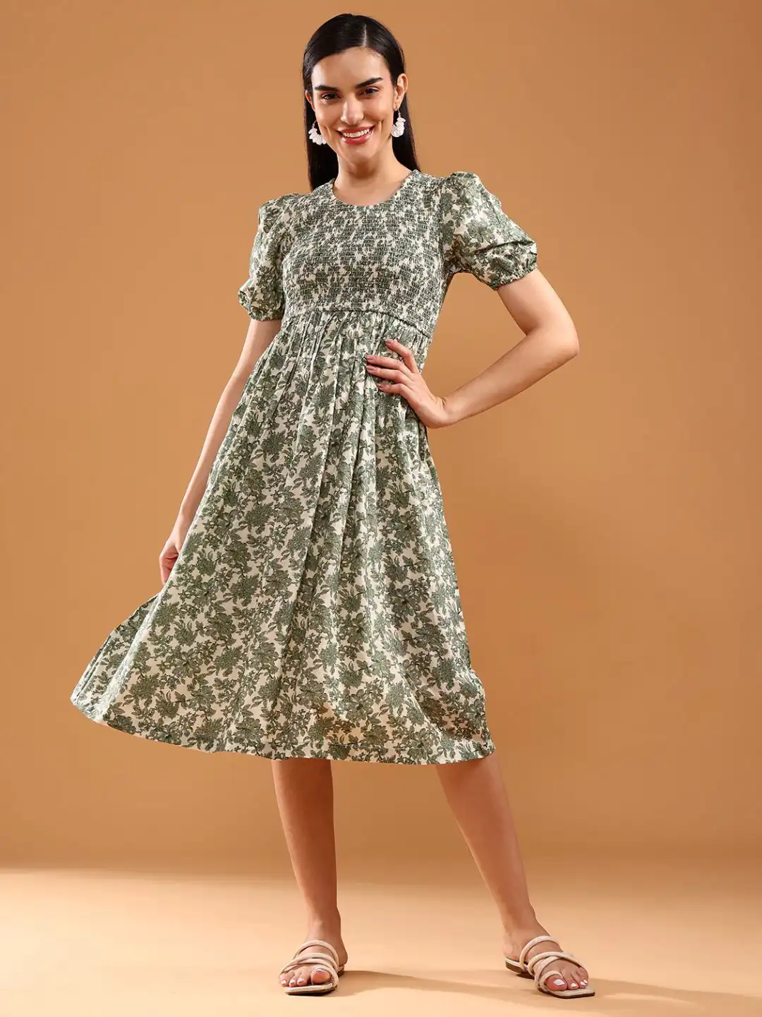 knee length floral dresses with sleeves White Mark Women's Plus Size Floral Short Sleeve Knee Length Dress, 3X